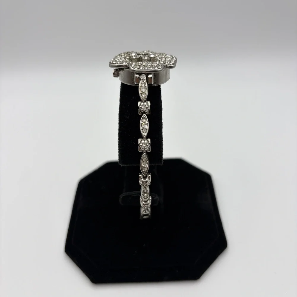 Womens Xanadu Silver Flower Bracelet Watch Quartz 6.5